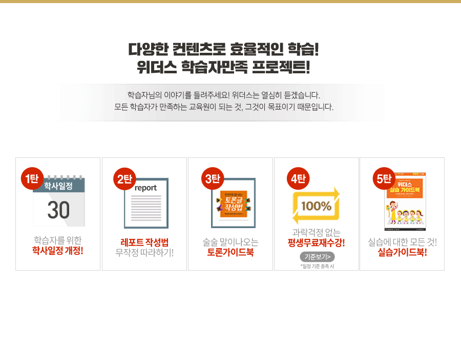 다양한 컨탠츠로 효율적인 학습! 위더스 학습자만족 프로젝트!